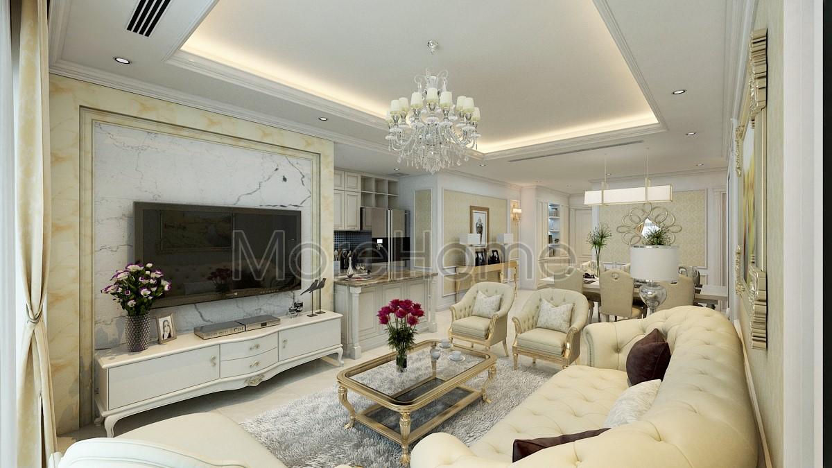 Thiết kế nội thất căn hộ vinhomes central park 2 phòng ngủ