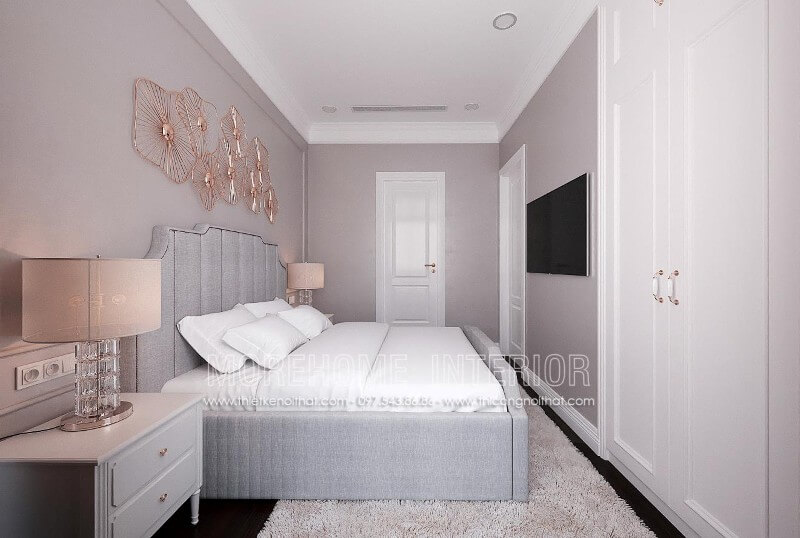 Giường ngủ chung cư tân cổ điển Giường ngủ chung cư tân cổ điển